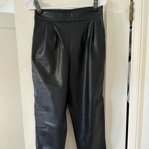 Faux Leather Wide Legged Pants
